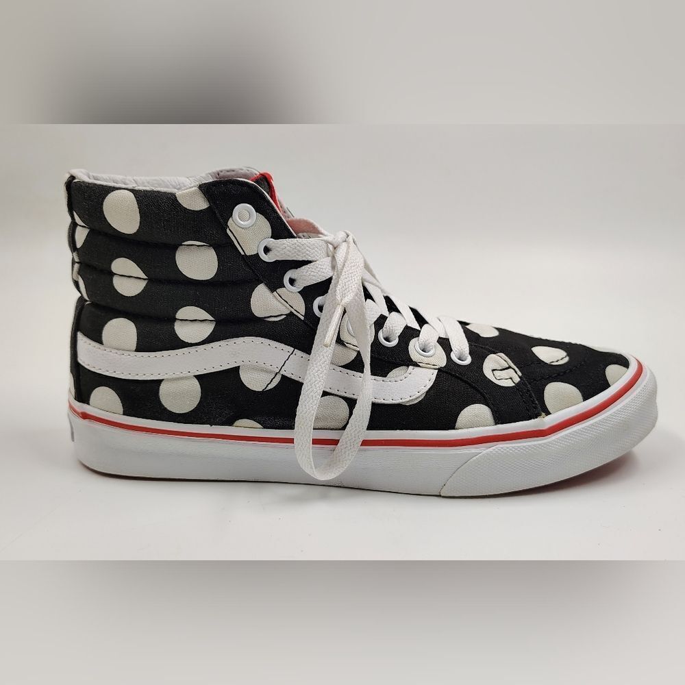 Vans Off The Wall Black & White Polka Dot High-Top Skateboard Sneakers Sz 6.5 - Picture 3 of 16